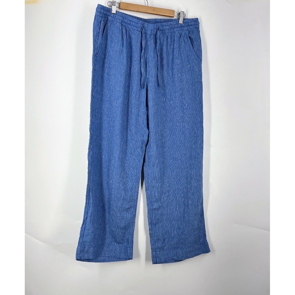 L.L. Bean Wide Leg Drawstring Pants in Blue